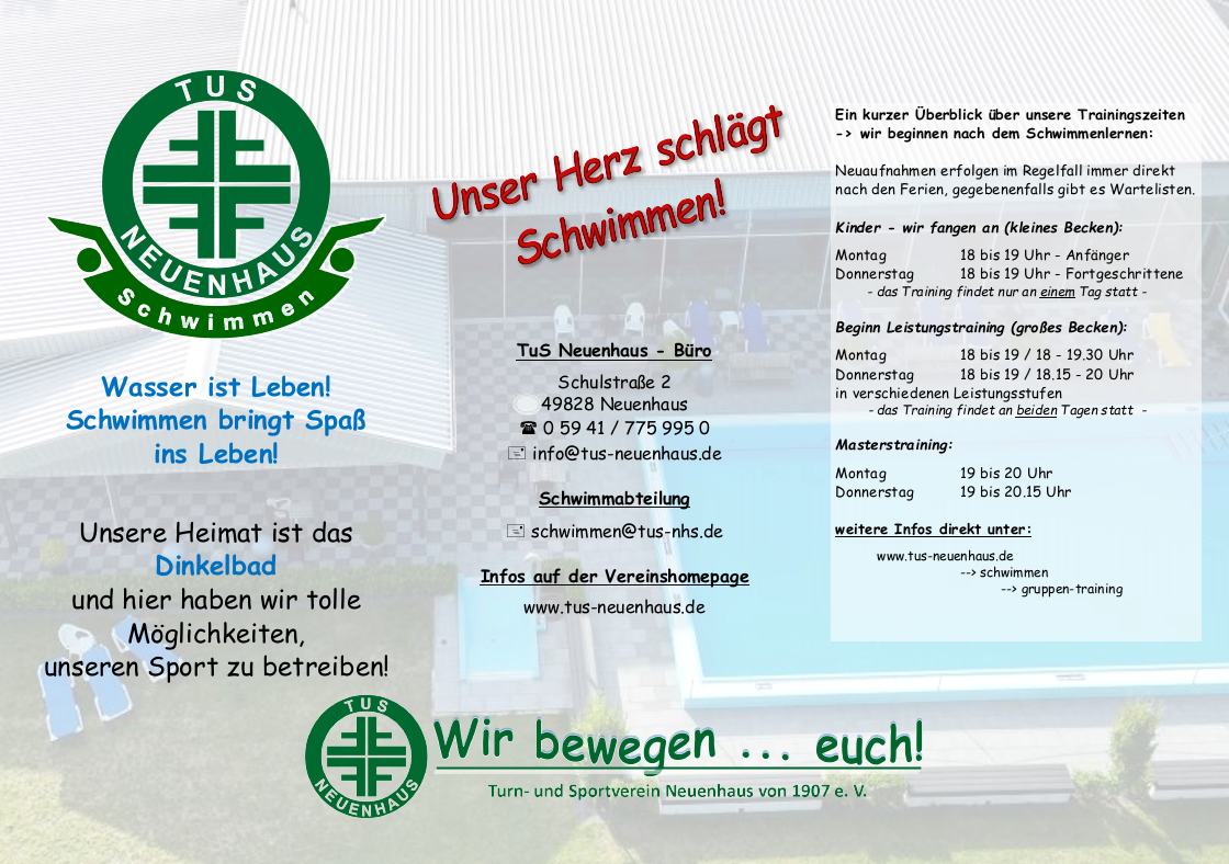 Flyer Trainingsübersicht